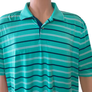 RLX Ralph Lauren XL Blue Polo with White Stripes SE Amateur Logo